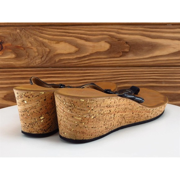 Clarks Size 9 M Women‎ Sandal Flip Flop Black Leather - Picture 6 of 10